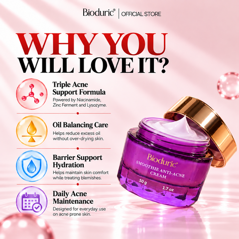 BIODURIC Smoothie Anti-Acne Cream | Acne Care & Oil Control | 50G