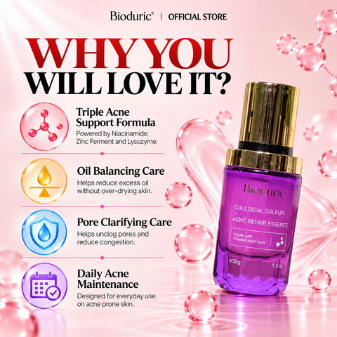 BIODURIC Colloidal Sulfur Acne Repair Essence | Acne Care & Pore Clarifying | 30G