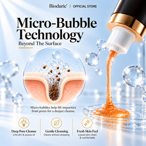 BIODURIC Active Enzyme Micro-Bubble Cleansing Honey Gel | Deep Cleansing & Gentle Exfoliation | 120ML