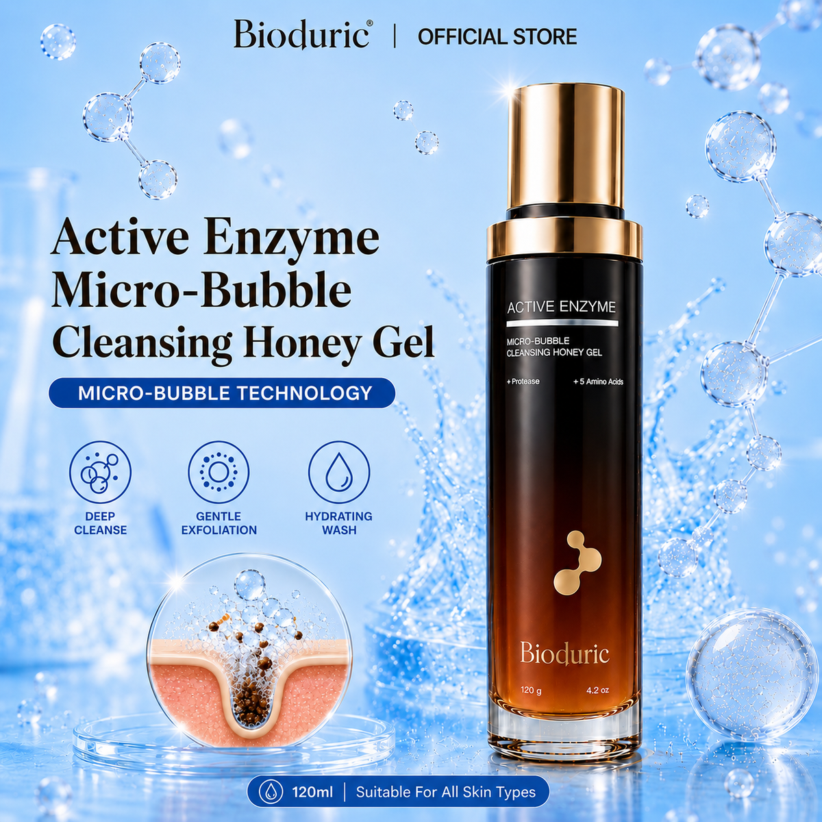 Active Enzyme Micro-Bubble Cleansing Honey Gel